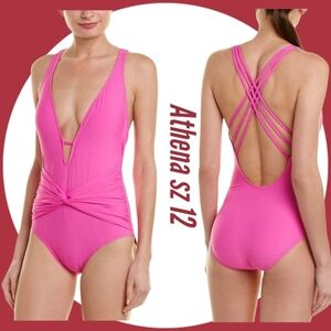 Athena Women's Swimsuit Samba Standard Twist Front One Piece with Tummy Control